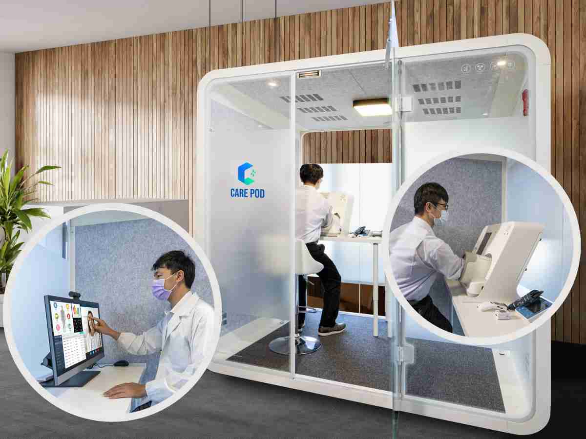 达擎于医疗科技展中展出＂远距诊疗舱＂，，，，以因应医疗数字化及社会高龄化趋势下、、、、复诊及慢性病患等族群对于远距看诊需求逐渐升高所推出的创新整合方案。。。多功能合一、、、高隐私性的远距诊疗舱可根据病患端与医师端的不同需求，，提供弹性化及客制化功能，，节省医生和病患的精力及时间